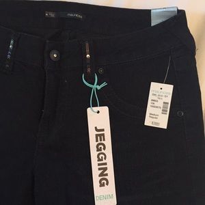 Black denim jeggings